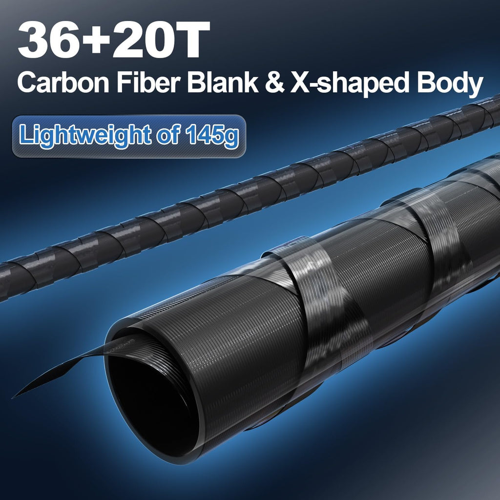 SEASIR Overcast Saltwater Fishing Rod, 2 Piece M/MH, Carbon Fiber