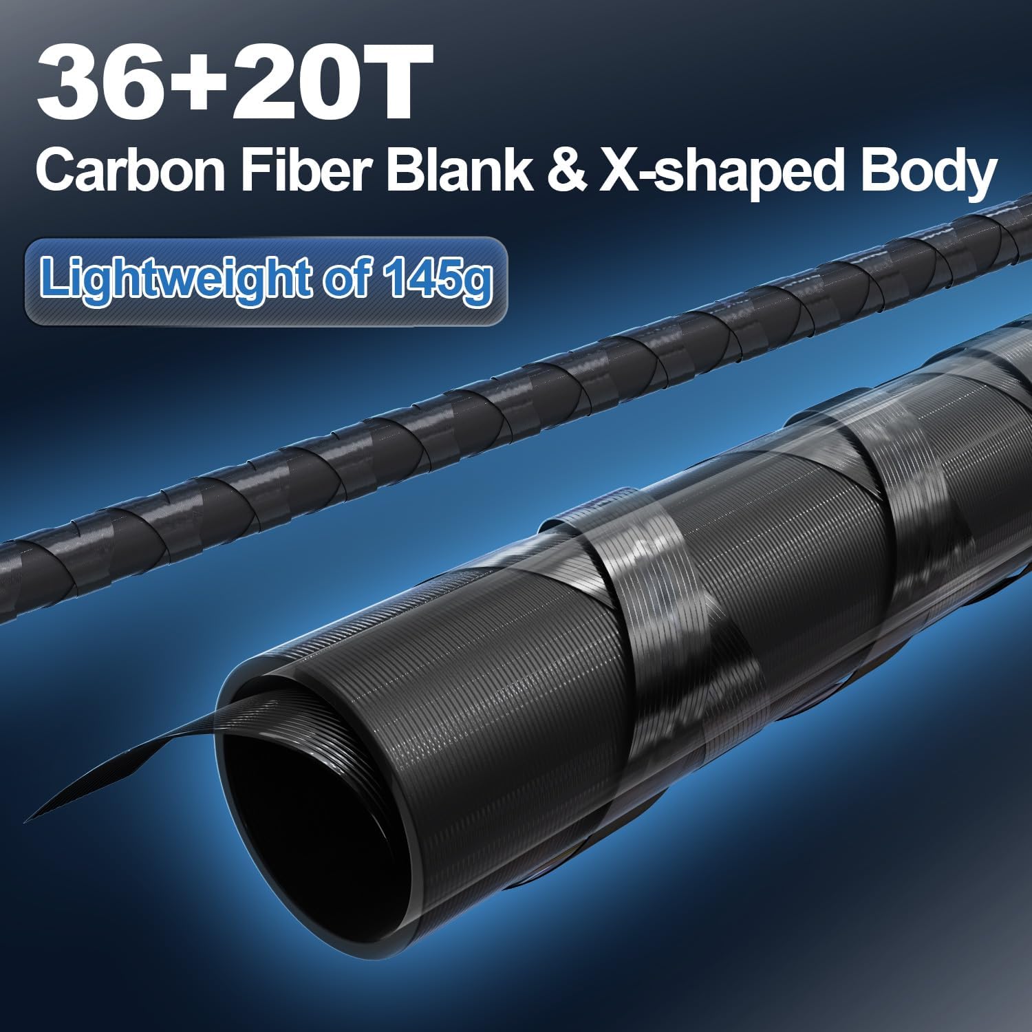 SEASIR Overcast Saltwater Fishing Rod, 2 Piece M/MH, Carbon Fiber