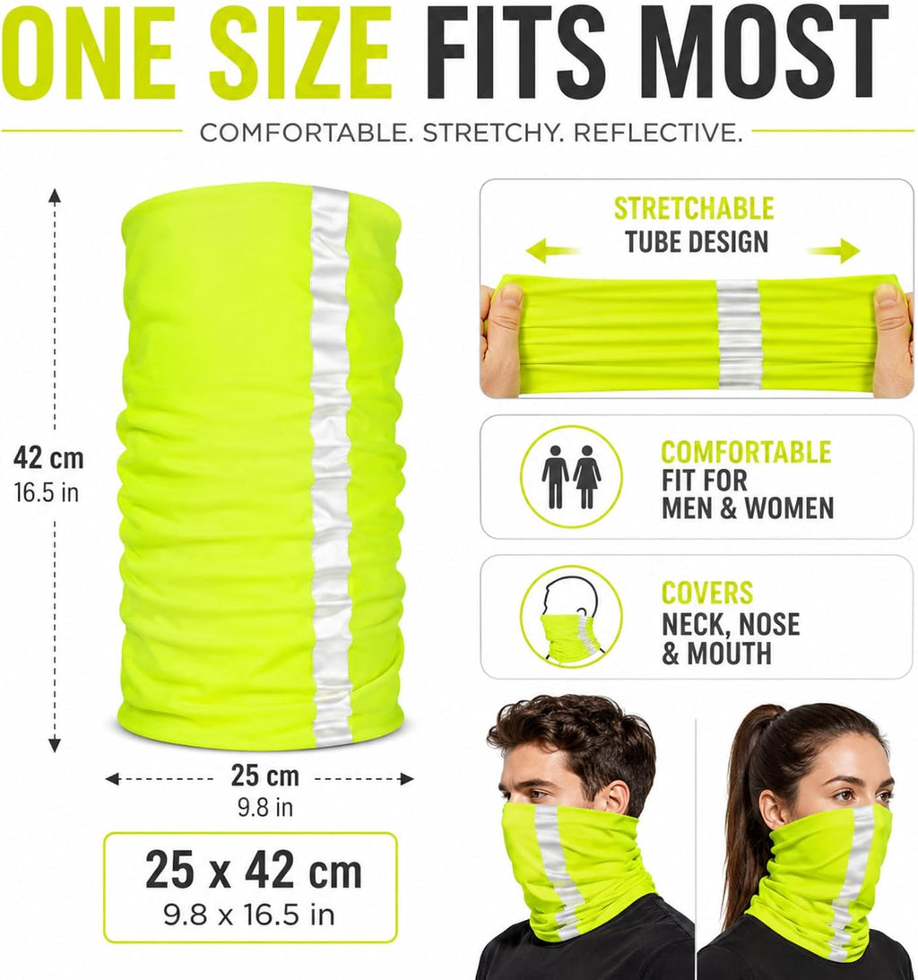 SATINIOR 8 Pack Reflective Neck Gaiters UV Protection Cooling Face Masks