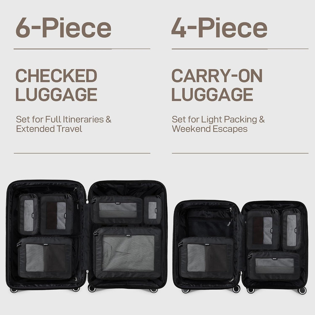 EPICKA TripCozy Compression Packing Cubes, 4 Set, Dark Grey