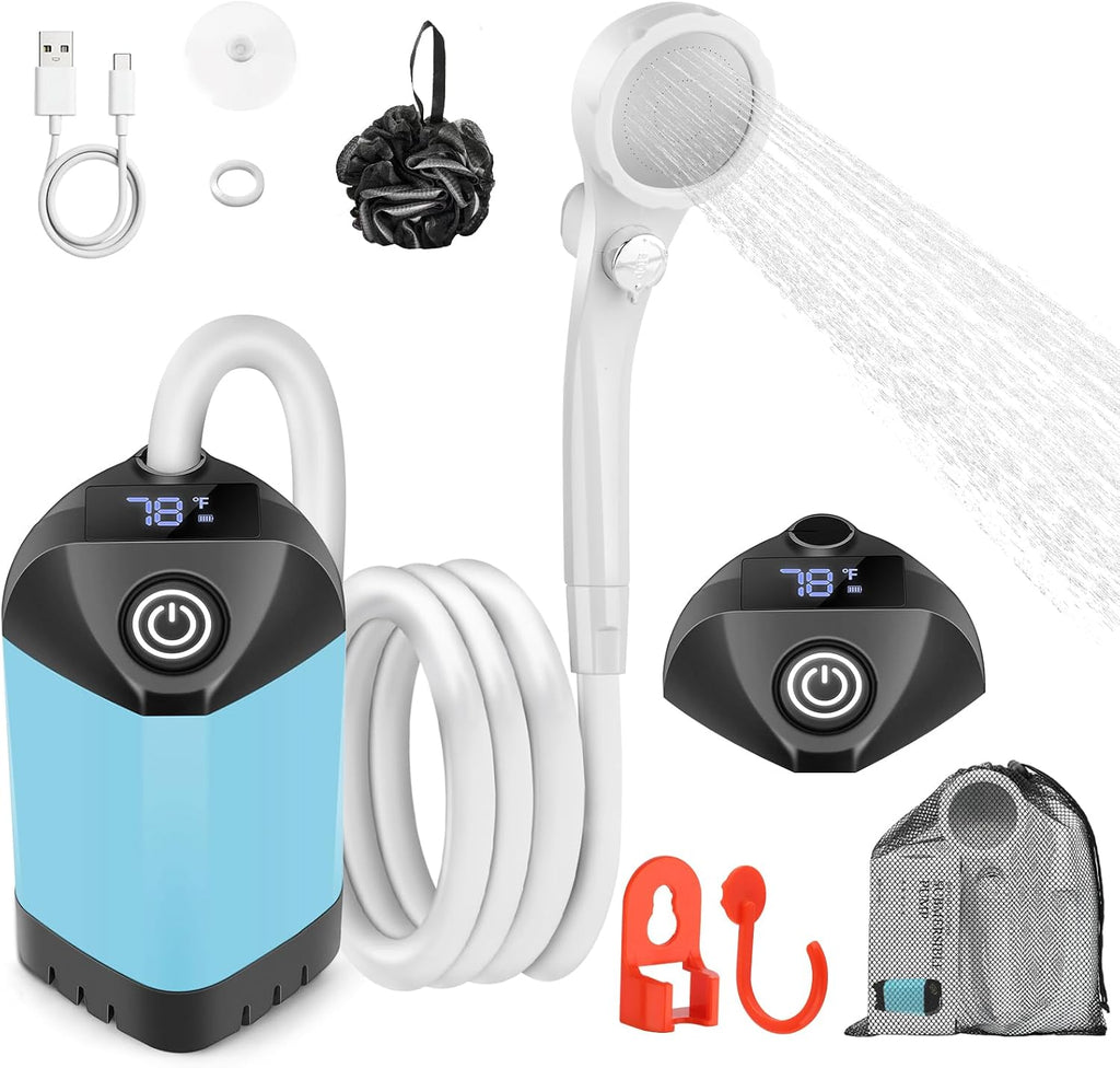 Portable Shower for Camping with 7800mAh Battery