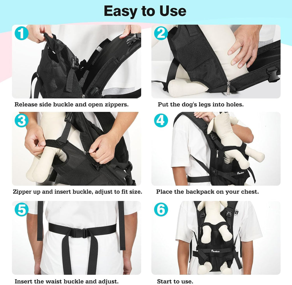 Pawaboo Pet Front Carrier Backpacks for Small Medium Dogs