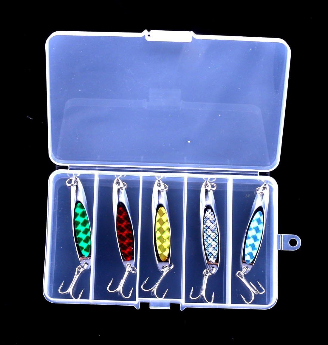 Fishing Jigs Saltwater Fishing Lures with Assist Hook Treble Hook, Jigging Lures Slow Vertical Jigs, Fishing Jigs Saltwater for Bass Tuna Salmon Sailfish Trout Grouper Snapper, 5pcs with Box