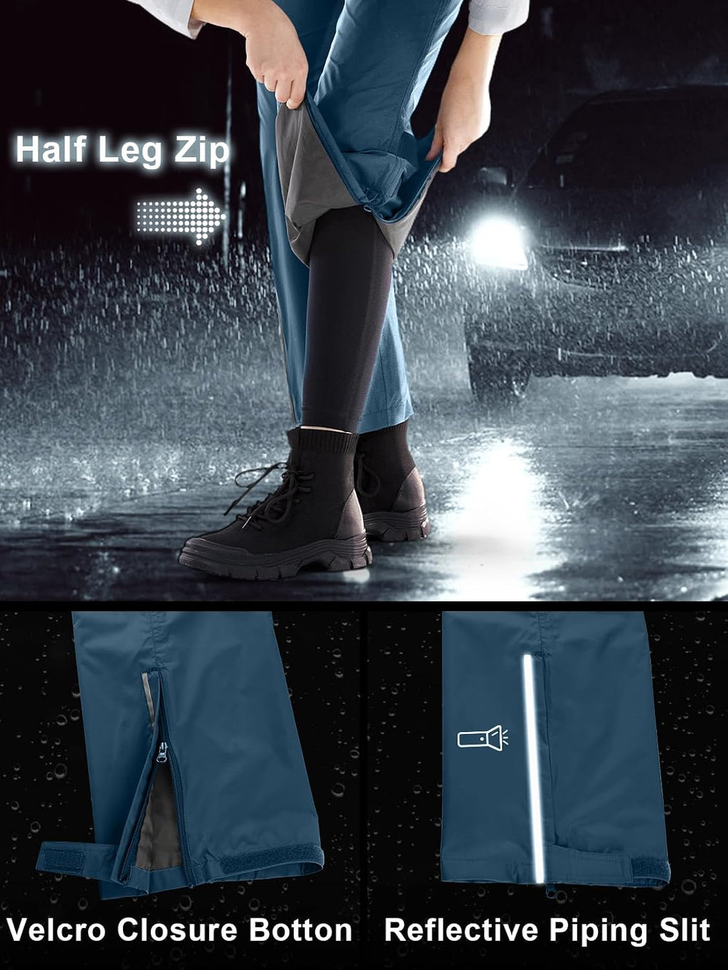 Outdoor Ventures Women's Rain Pants Packable Waterproof Hiking Pants