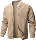 Wizoat Mens Casual Jacket Loose Fit Lightweight Jacket Varsity Bomber Jacket with Zipper