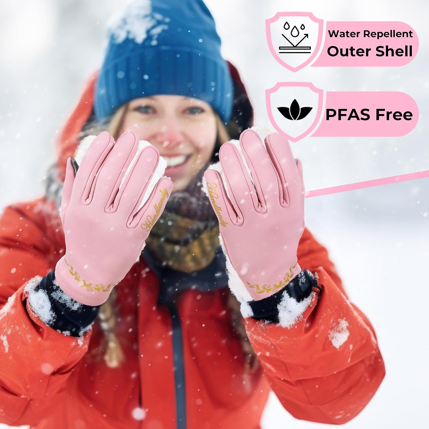 HANDLANDY Lightweight Running Gloves for Women & Men, Touchscreen Gloves with Fleece Lining & Anti-Slip Grip for Cycling, Biking, Commuting & as a Ski Glove Liner
