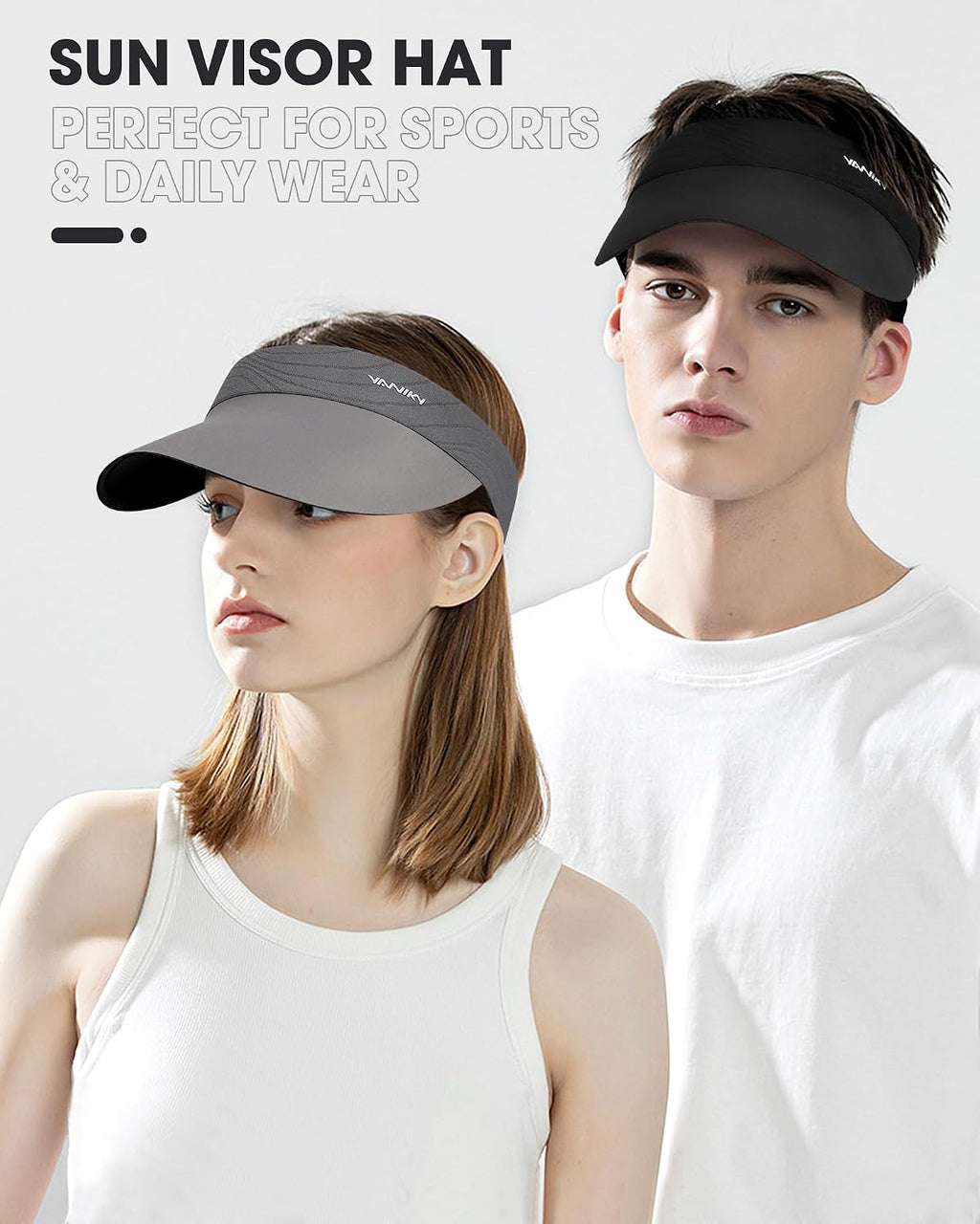 YANIKY Sun Visor Hat for Women,UPF50+ Seamless Sun Hats Men Women Lightweight Sports Cap Stretchy Ponytail Hat for Outdoor