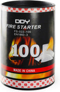 100 Pack Natural Paraffin Fire Starter Cubes, Waterproof Non-Toxic, 8 Mins Long Burning Up to 750°F, Safe Charcoal Lighter Tablets for Camping, Grill, Fire Pit, Wood Stove & Outdoor BBQ