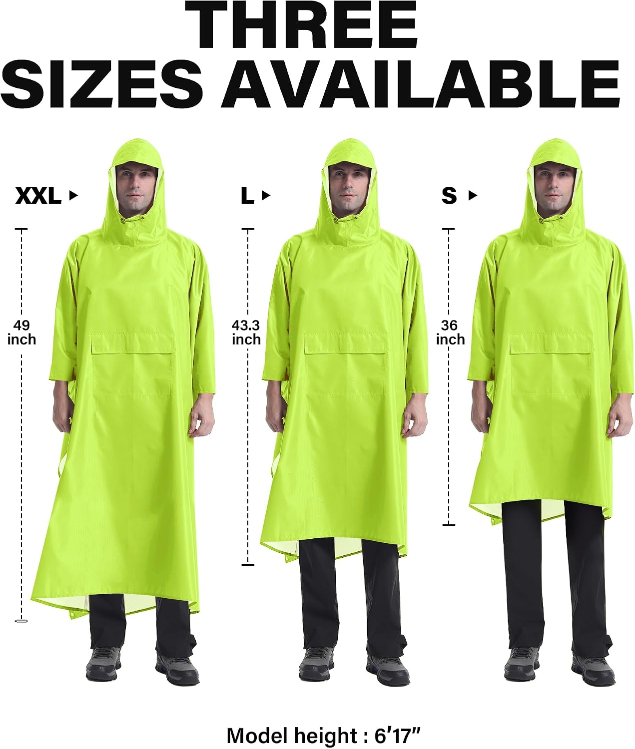 iCreek Hooded Rain Poncho Packable Waterproof Unisex Raincoat with Pocket