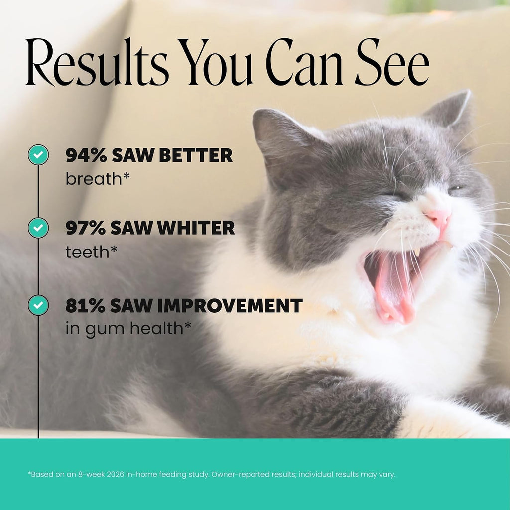 Pet Honesty Vet Approved Cat Teeth Cleaning Bites for Fresh Breath, 30 Day