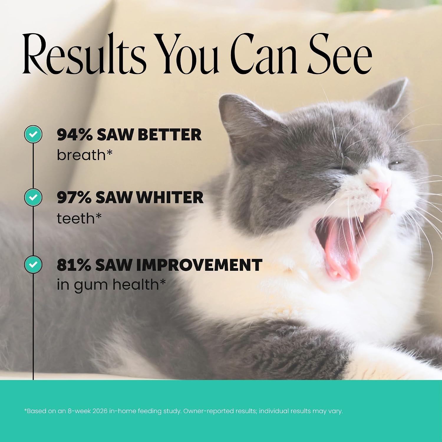 Pet Honesty Vet Approved Cat Teeth Cleaning Bites for Fresh Breath, 30 Day