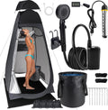 Portable Camping Shower Kit Upgraded Pop Up Privacy Tent with 1500W Heater