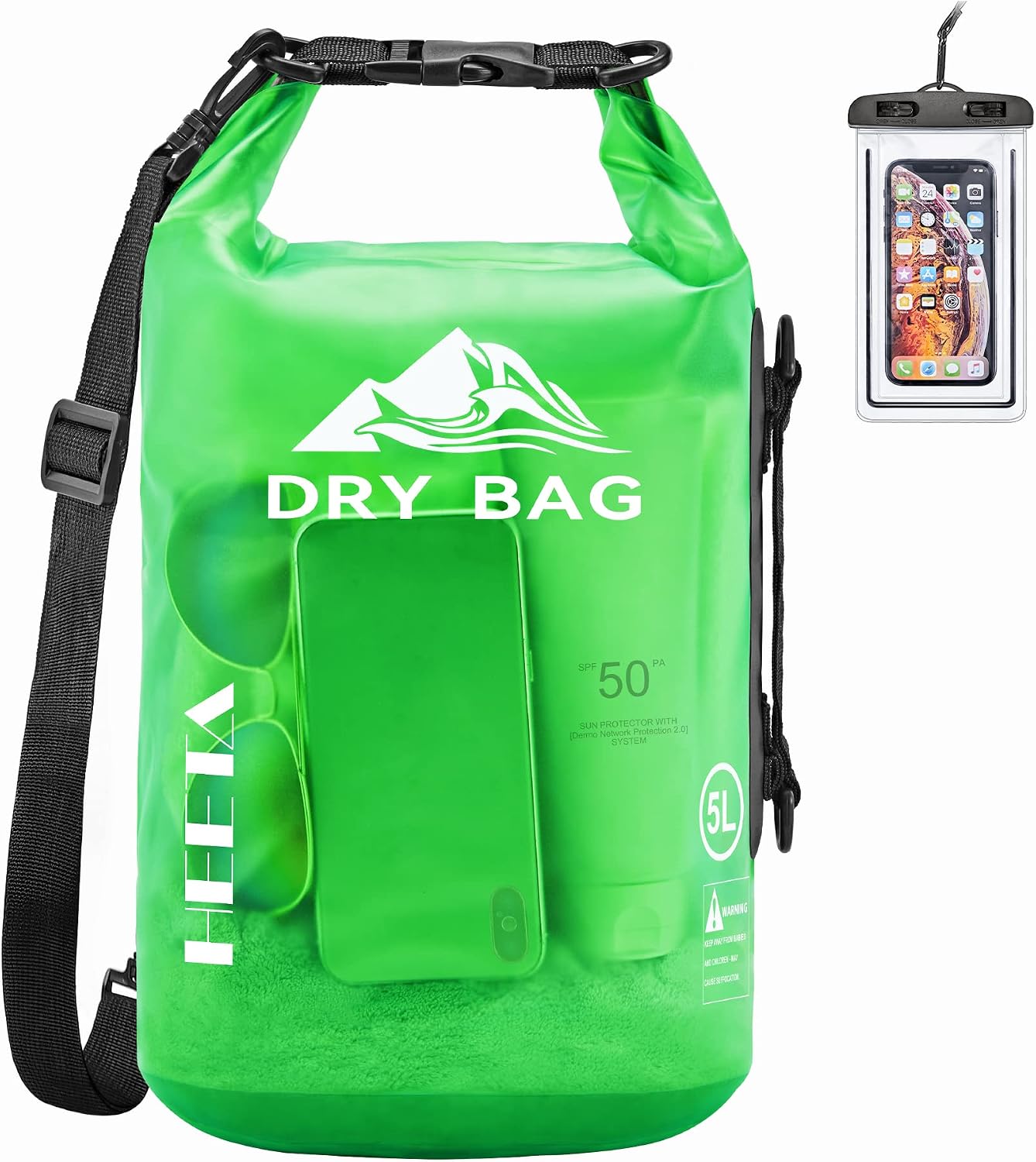 HEETA Dry Bag Waterproof Backpack with Phone Case 5L/10L/20L/30L/40L