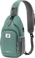 SKYSPER Sling Bag RFID Crossbody Sling Backpack Cross Body Shoulder Bag Travel Hiking Daypack for Women Men(Green)