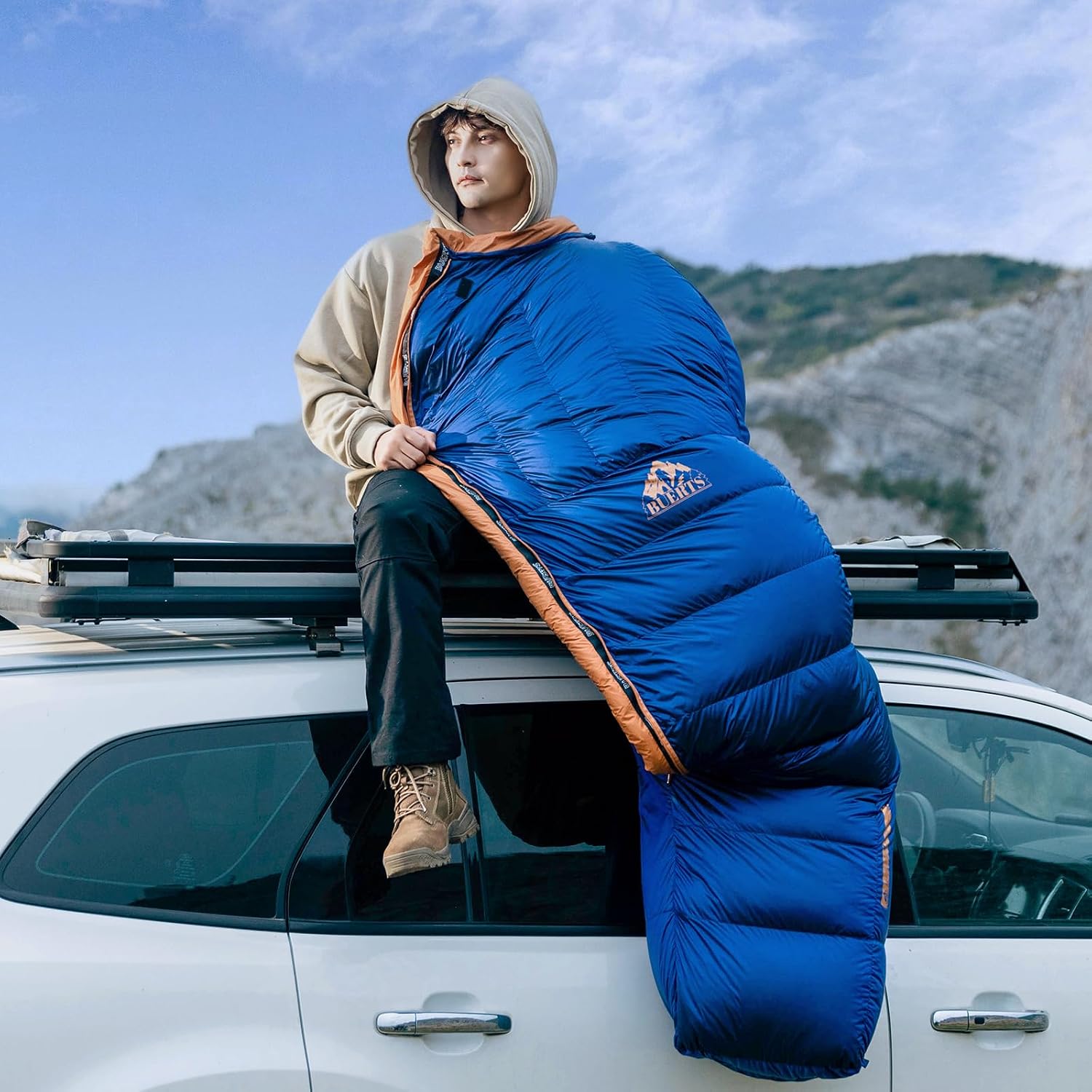 Down Backpacking Sleeping Bag.Cold Weather Sleeping Bag 30°F 20°F 10°F (Multiple Temperature Options), XL Large 4 Season Sleeping Bag for Adults Camping Hiking Mountaineering
