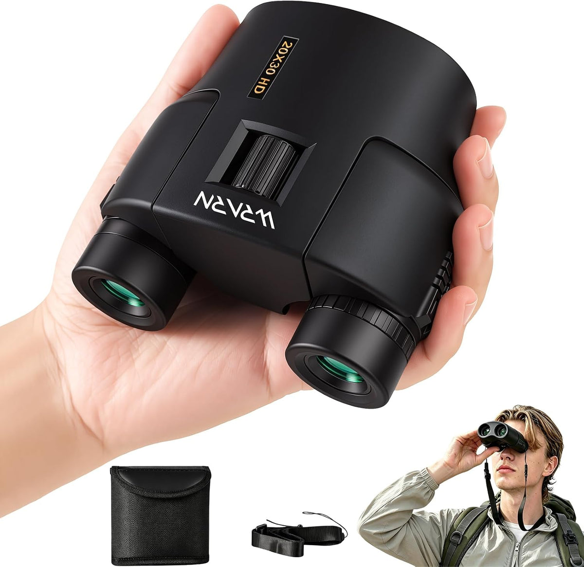 20X30 Compact Binoculars for Adults Bird Watching Travel, Grey