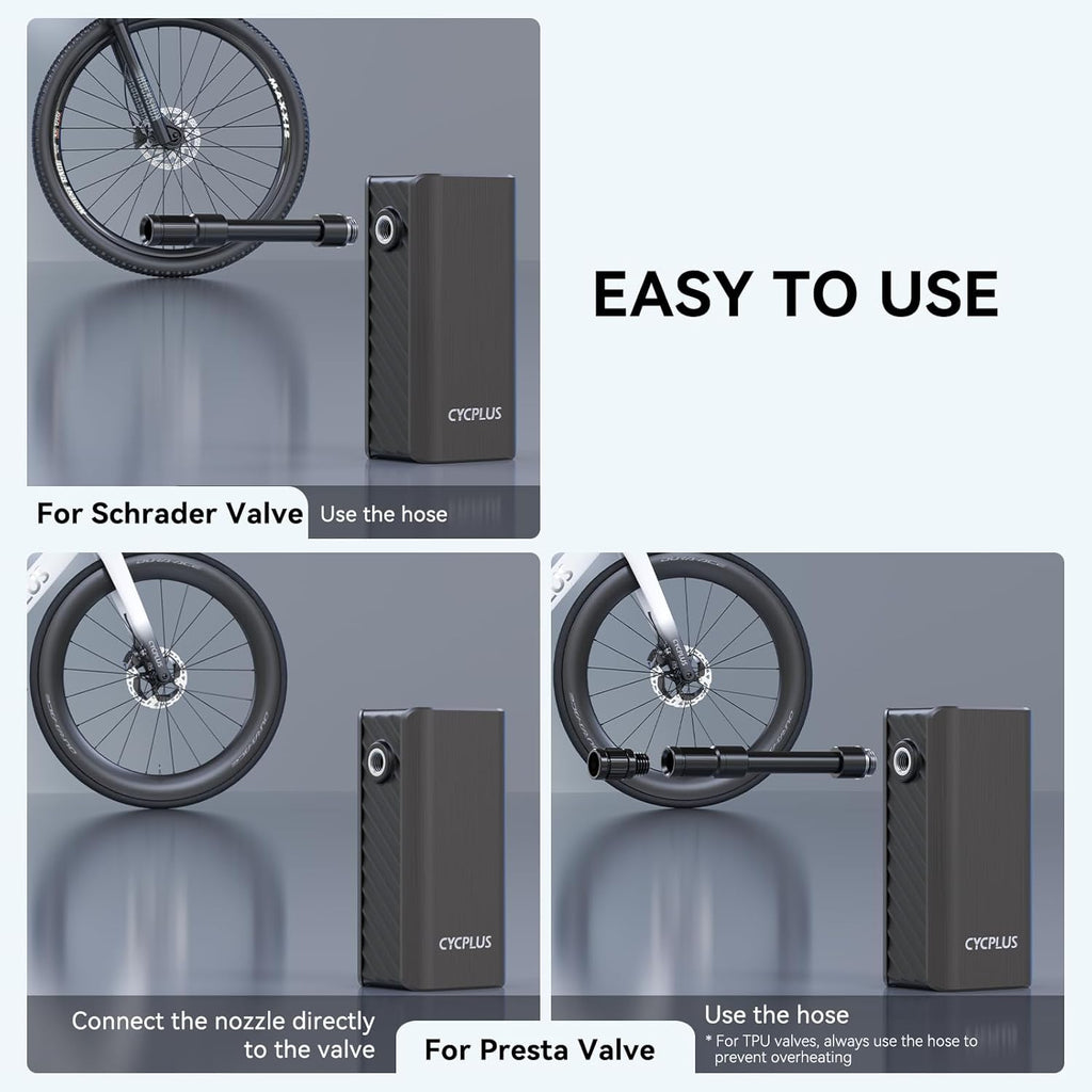 CYCPLUS Electric Bike Pump, A3Mini, 120 PSI, Brushless Motor, with Display