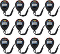 Pgzsy 12 Pack Multi-Function Electronic Digital Sport Stopwatch Timer, Large Display with Date Time and Alarm Function,Suitable for Sports Coaches Fitness Coaches and Referees