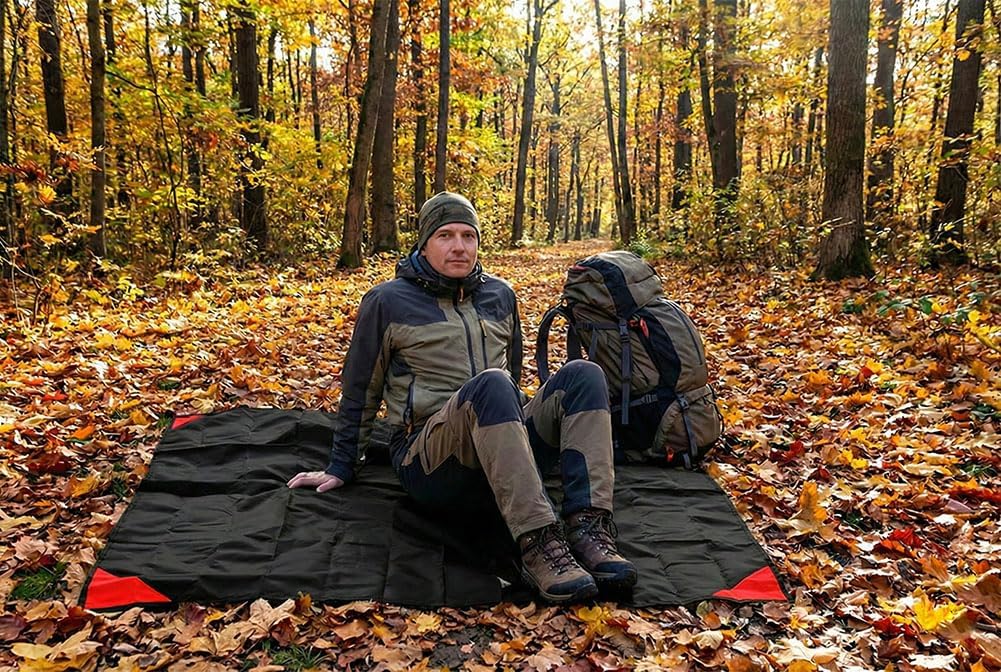 Pocket Picnic Blanket, Compact Lightweight Tarp for Camping