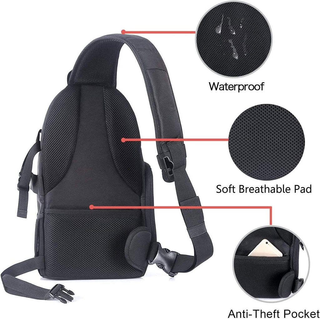 MOSISO Camera Sling Bag, Photography Shoulder Bag Compact Camera Backpack