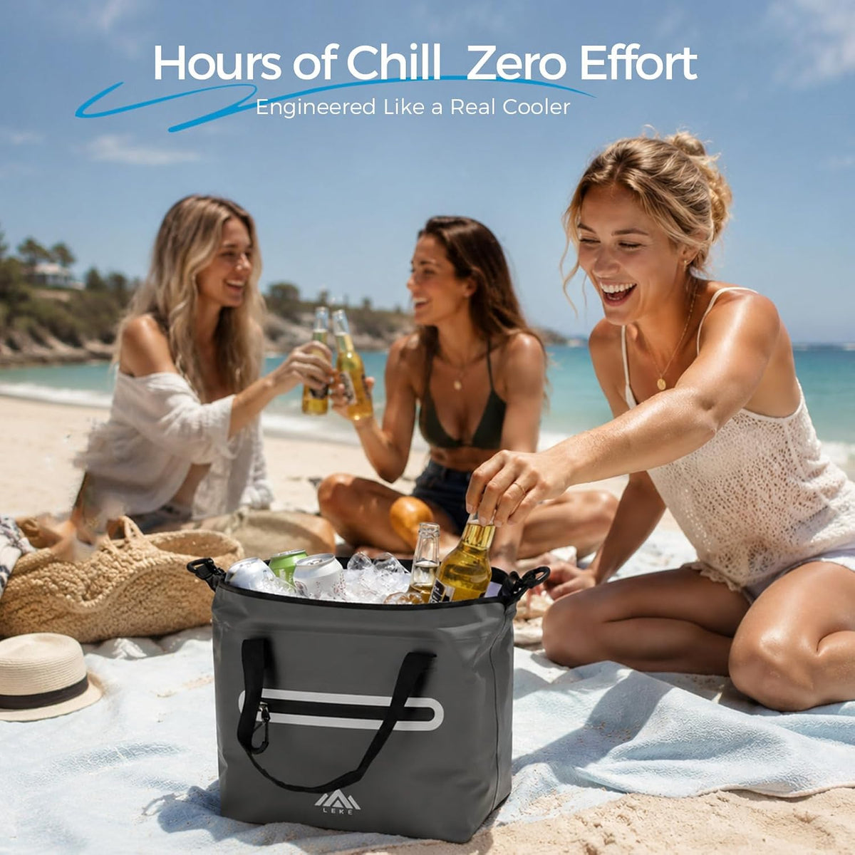 Small Soft-Sided Cooler Bag, Insulated Lunch Box, Waterproof, Leak-Proof, Portable Lunch Bag for Work, Beach, Drink, Travel, Camping, Picnic