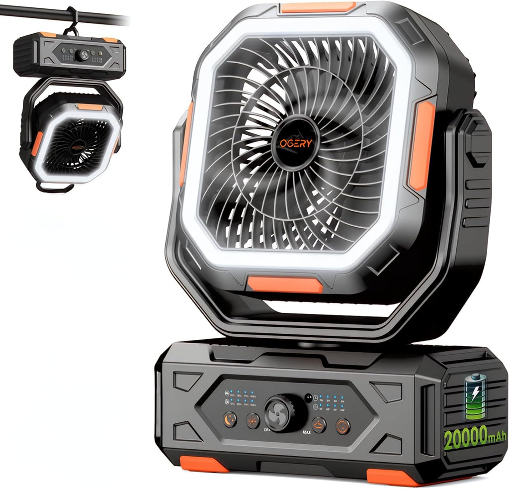 OGERY Camping Fan, Portable Fan Rechargeable with 20000mAh Battery