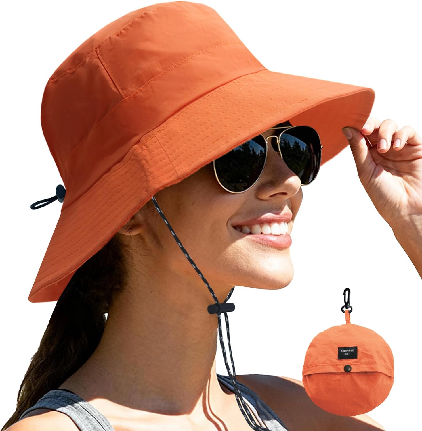 NPJY Packable Sun Bucket Hat for Women Outdoor Waterproof Rain Hat