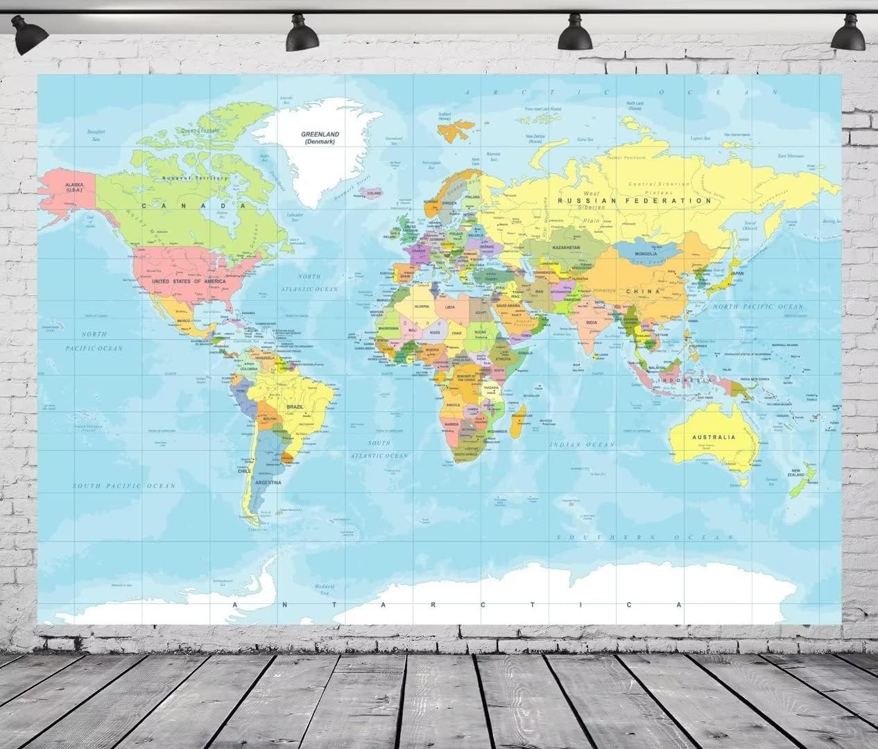 7x5ft World Map Backdrop Adventure Begins Travel Boys Baby Shower Party Decorations Map Backdrops Around World Adventure Birthday Bridal Shower Photography Background Photobooth Props