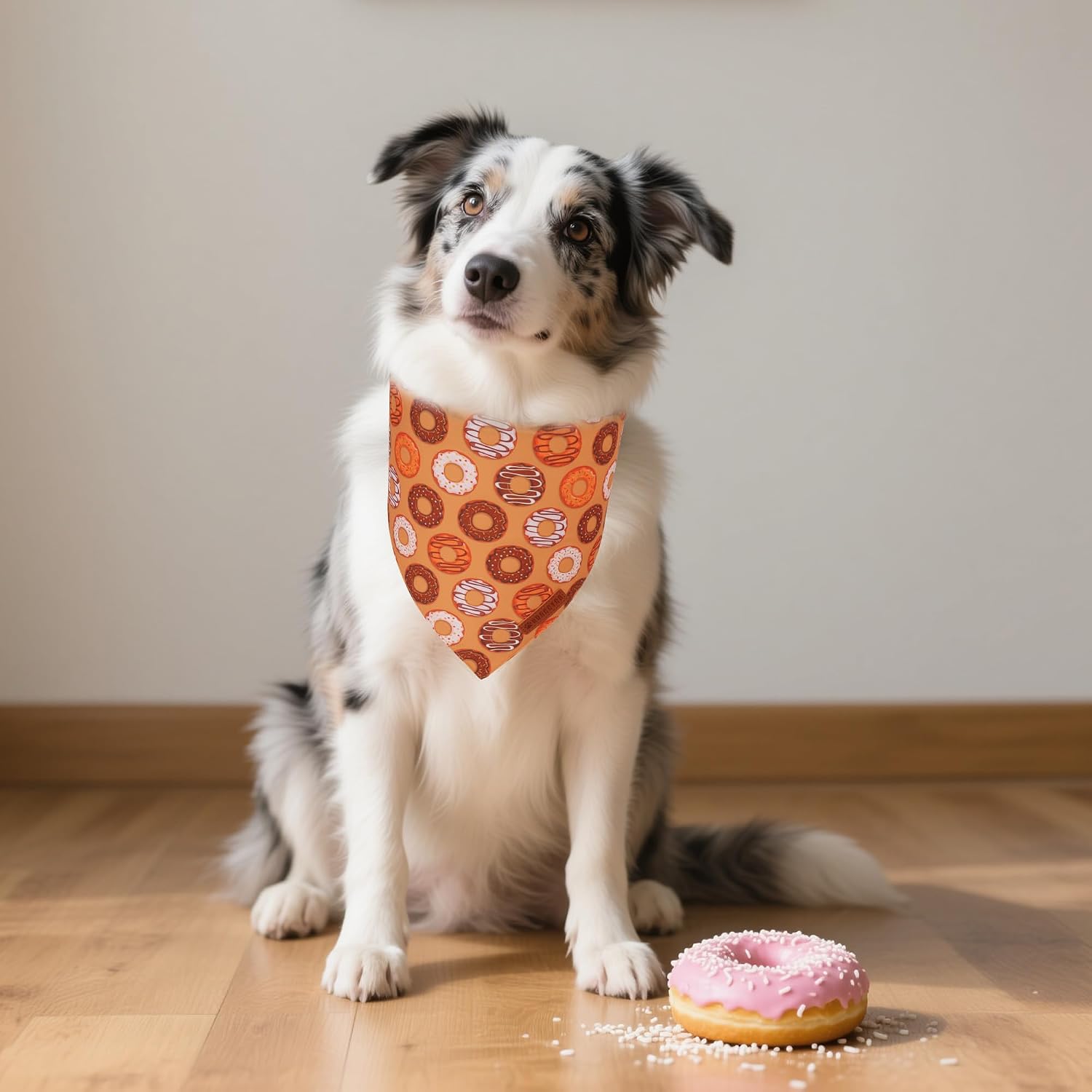 ADOGGYGO Football Dog Bandanas Boy, 2 Pack Football & Donut Scarf, X-Large