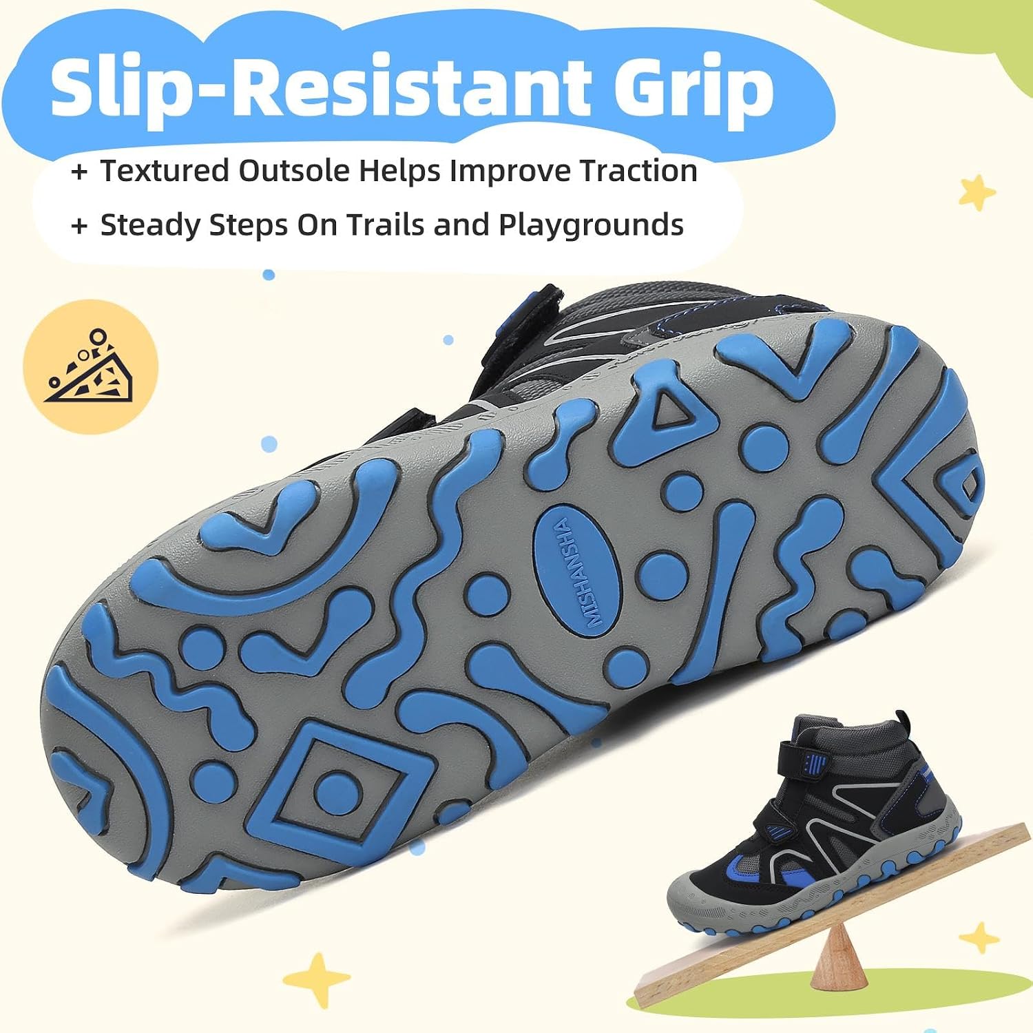 Mishansha Kids Hiking Boots for Boys Girls Water-Resistant Non-Slip