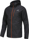 NORDIC OUTLAND Mens Lightweight Hooded Waterproof Rain Jacket Breathable Raincoat Shell for Outdoor Mountain Hiking