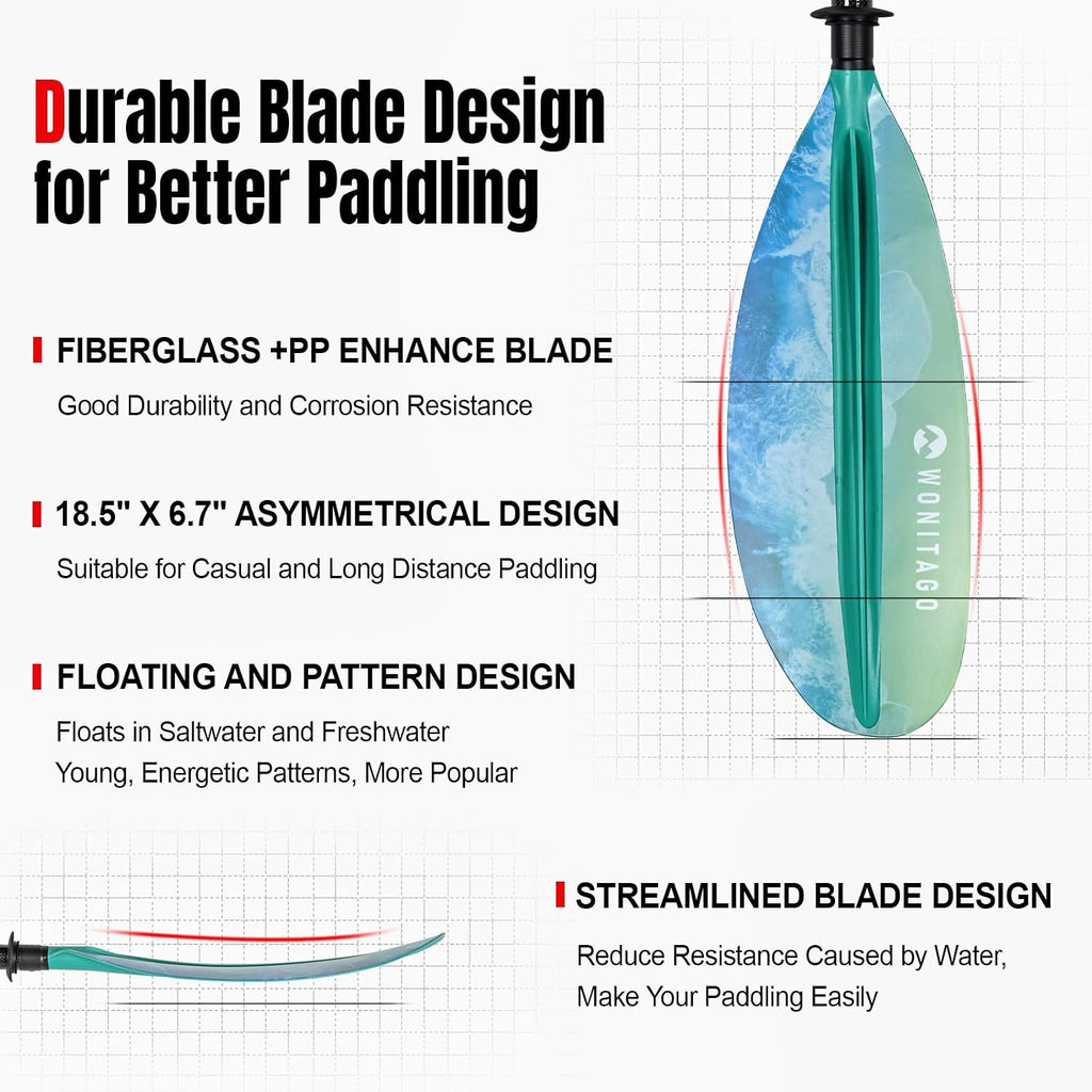 Kayak Paddle Adjustable, Lightweight Carbon Fiber Kayaking Oar