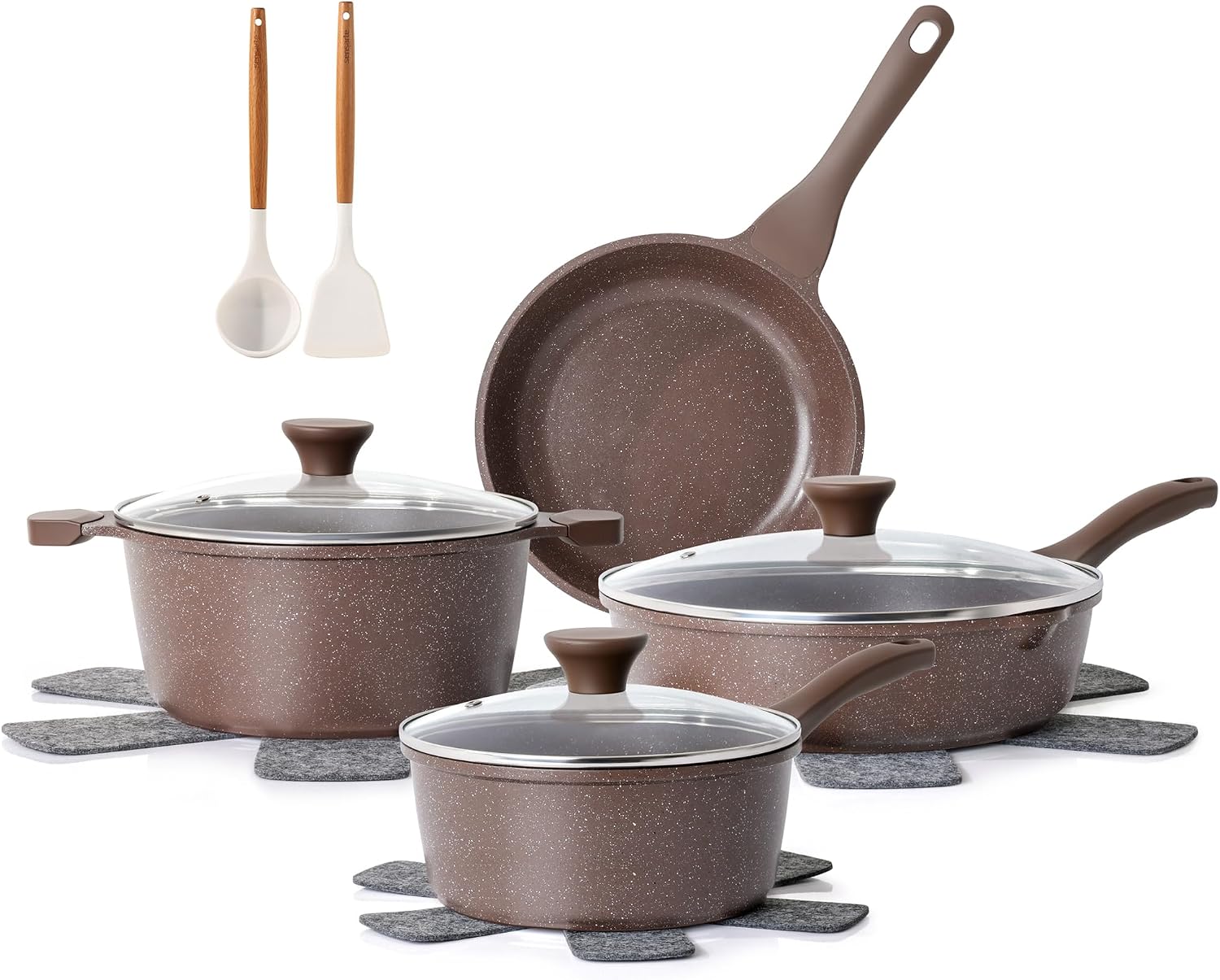 SENSARTE Nonstick Cookware Set 13 Pcs, Healthy Pots and Pans Set