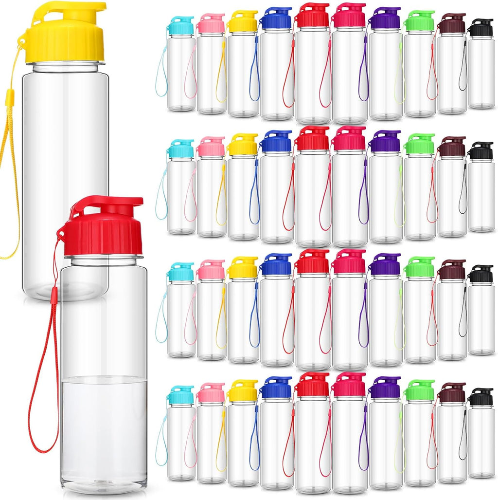 Mifoci 20 Pcs Plastic Water Bottles Bulk 17 oz, White
