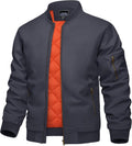 KEFITEVD Men's Bomber Jackets Winter Windbreaker Warm Full Zip Casual Coats