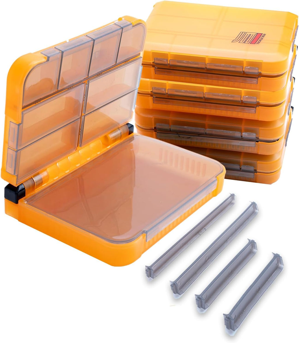 5 Pack Mini Plastic Tackle Boxes, Waterproof Fishing Gear Organizer for Lures, Hooks, Baits