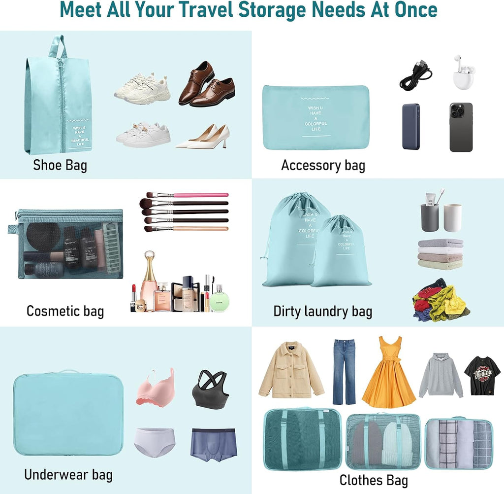 Packing Cubes for Travel 10 Set Luggage Organizer Bags
