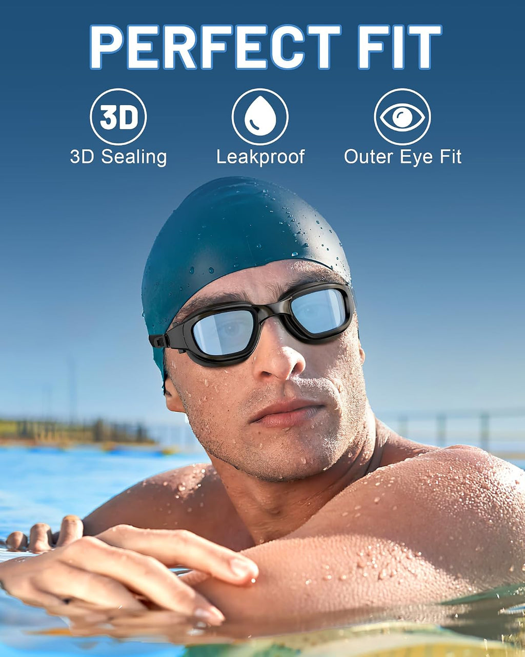 Polarized Swim Goggles for Adults, Anti-Fog & UV Protection