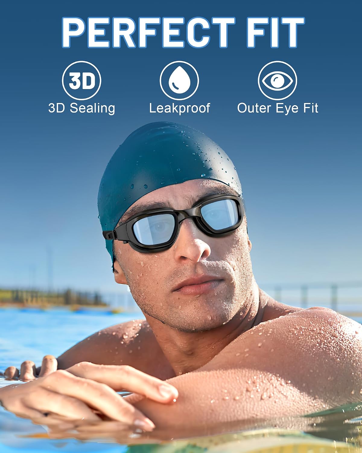 Polarized Swim Goggles for Adults, Anti-Fog & UV Protection