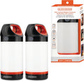 BLACK+DECKER LED Lantern 2-Pack, 300 Lumens 360° Flashlight for Camping with SOS Mode, 12 Hours AA Battery Powered, Multiwhite, Hook, 5 Modes, IP65 Waterproof Camping Essentials Tent Light, Blackouts