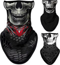 Non-Slip Ear Hanging Neck Gaiter, Multi-Use Windproof Face Neck Scarf, Skull Face Cover for Outdoor Sports 3PCS