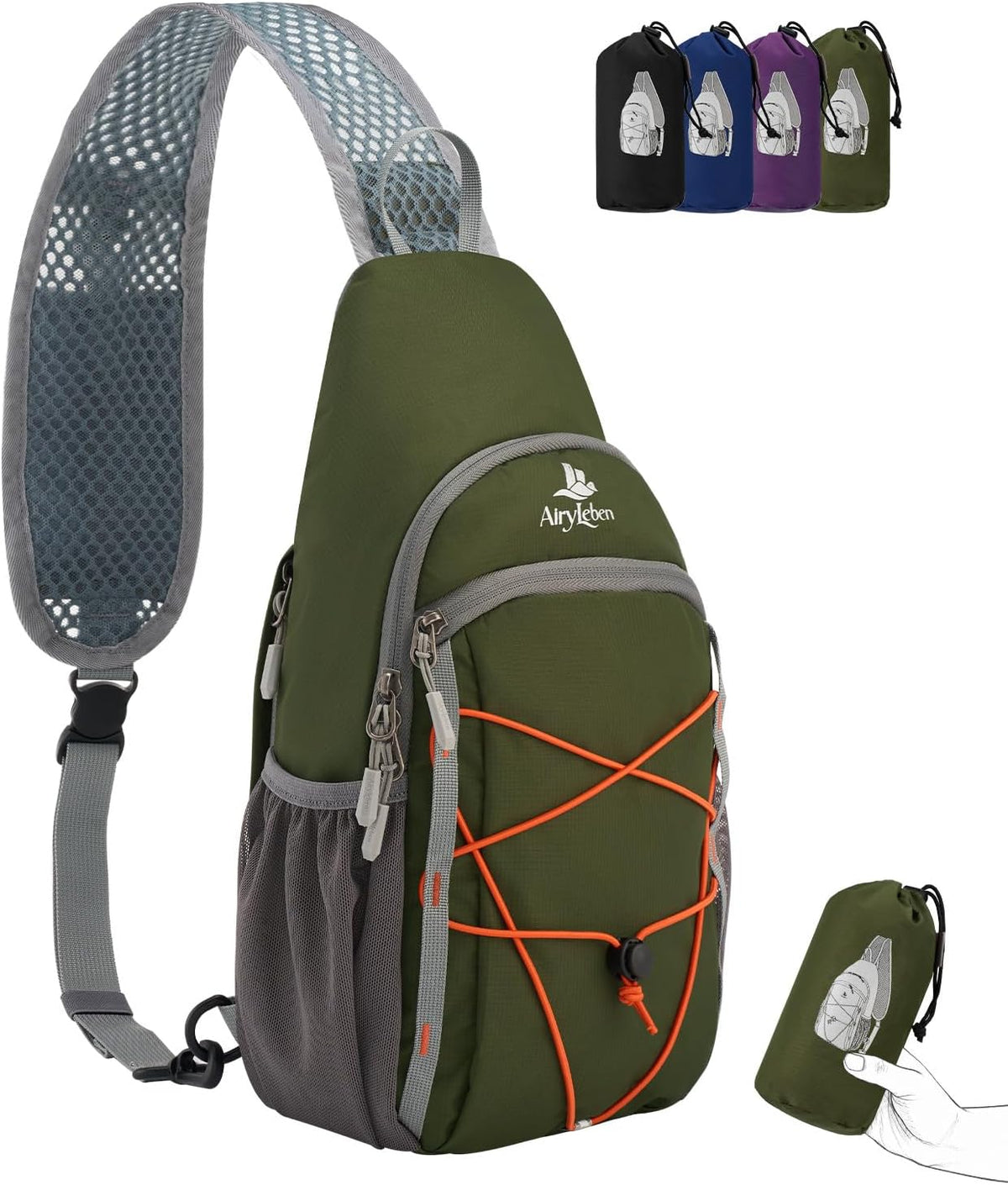 Packable Crossbody Sling Bag for Men Women RFID Lightweight Travel Daypack