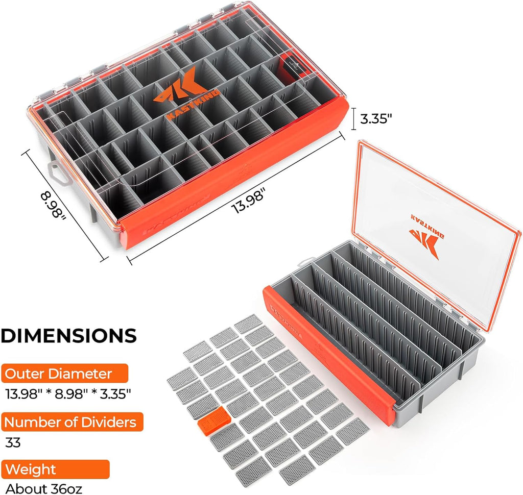 KastKing HyperSeal Waterproof Tackle Box, 3700 Deep Tackle Trays