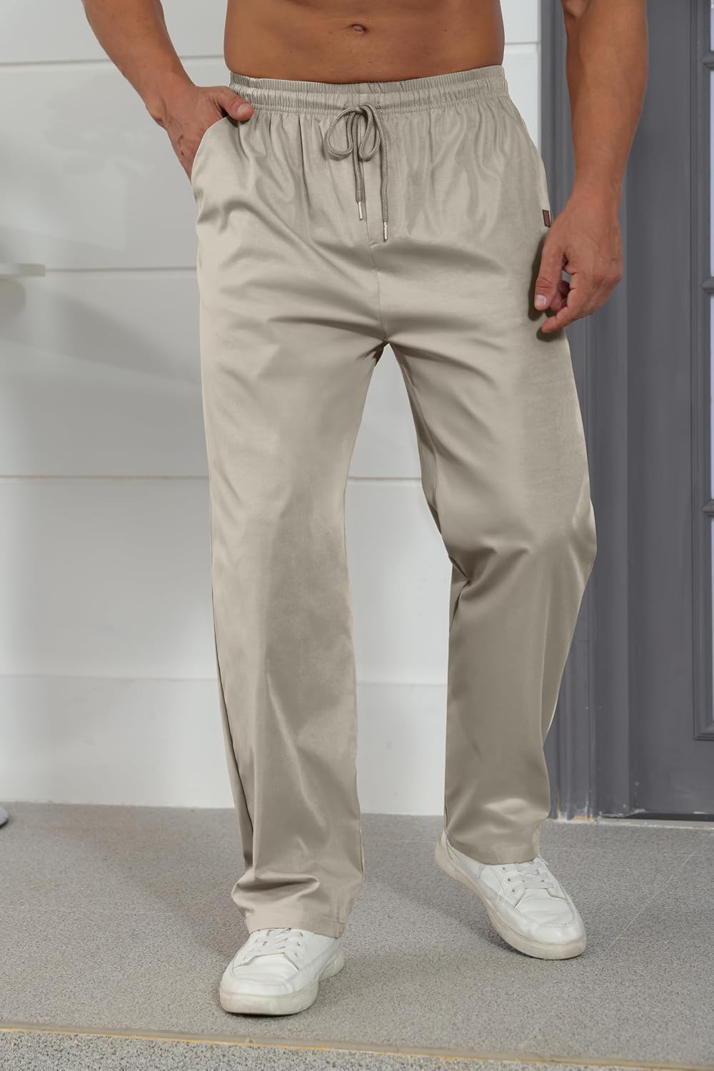 Rela Bota Mens Casual Jogger Pants Cargo Pants Drawstring Sweatpants