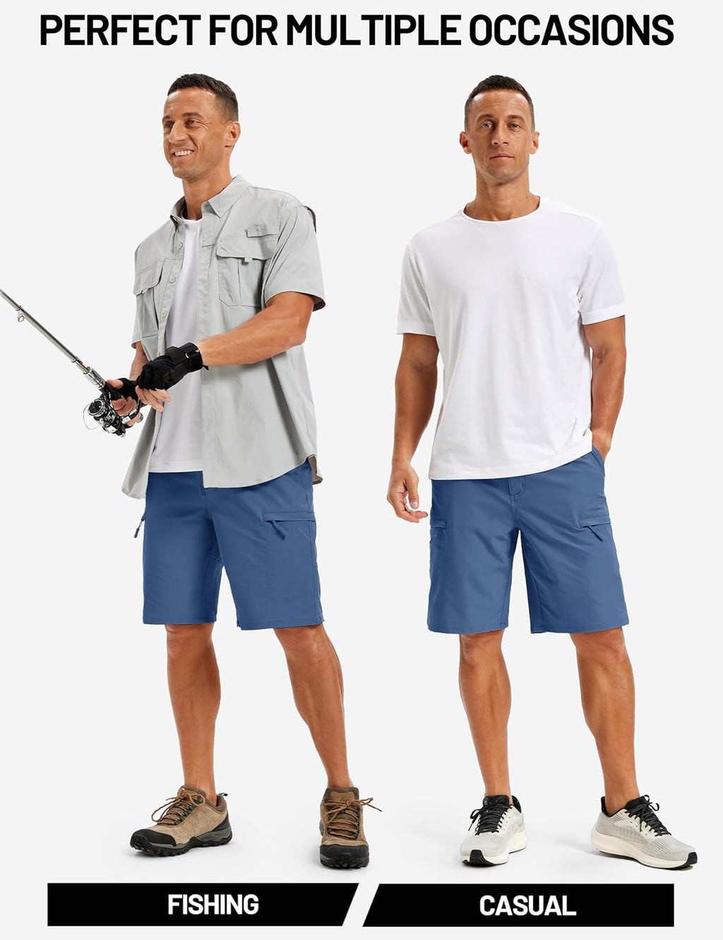 TACVASEN Men's Hiking Cargo Shorts 10 inch Quick Dry Lightweight Waterproof
