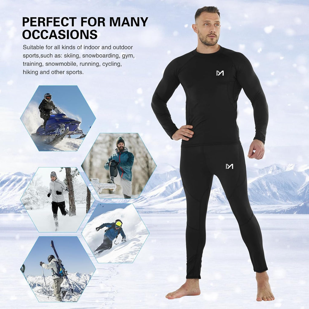 MEETYOO mens Men's Thermal Underwear Set Sport Long Johns Base Layer