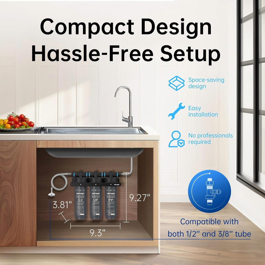 Vortopt F02-C2/UF/PP Under-Sink & Countertop Filtration, NSF Certificated