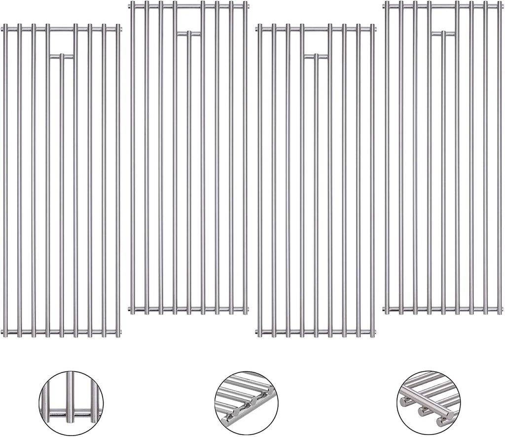 4 Pack 7mm Stainless Steel BBQ Cooking Grill Grates Replacement Parts for 16517 Bull 18248 LP,18249 NG, BBQ Angus 47628, Brahma, Lonstar Select, Outlaw Steer Premium, Lonestar Select,7 Burner Premium