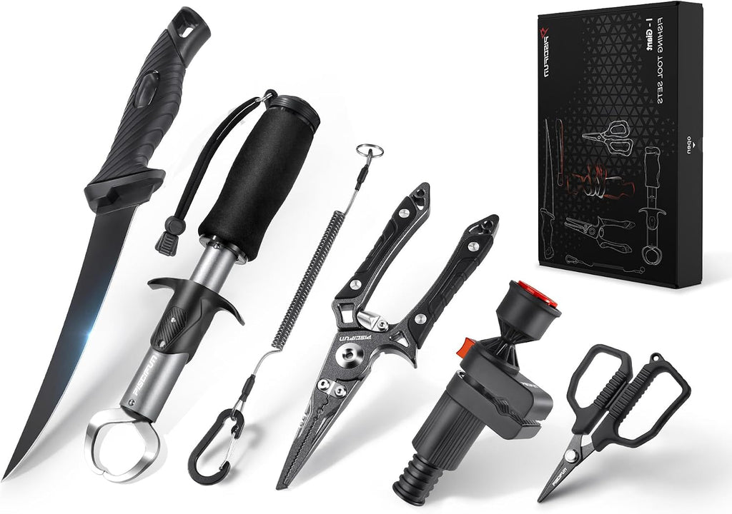 Piscifun 2pcs and 6pcs Fishing Tool Kit, Pliers and Fish Gripper