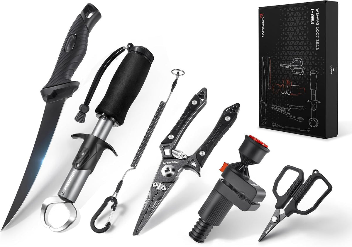 Piscifun 2pcs and 6pcs Fishing Tool Kit, Pliers and Fish Gripper